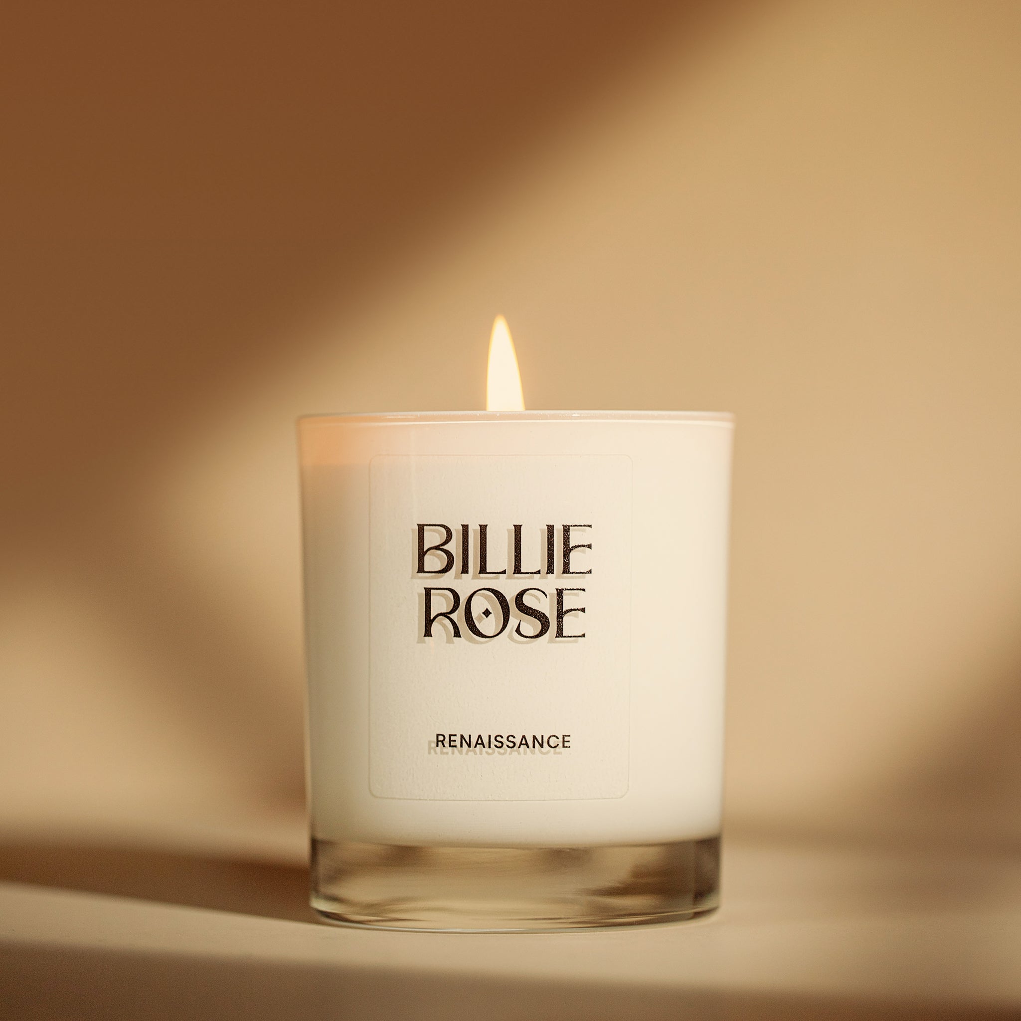 luxury candle on yellow background