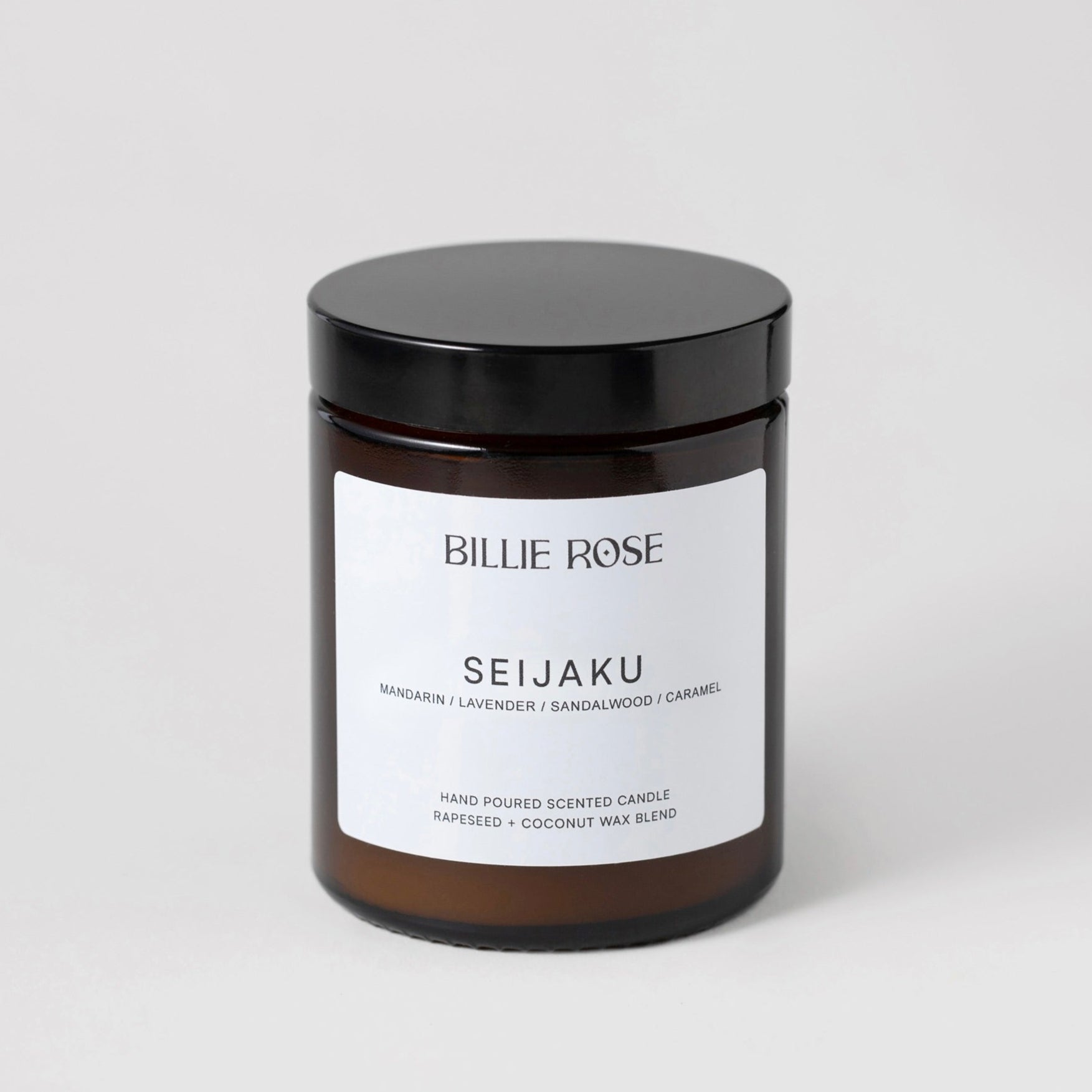 scented candle with lid on plain background