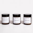 Three scented candles from Billie Rose on a white background