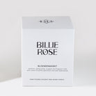 Bloemenmarkt white candle box with Billie Rose logos and fragrance description