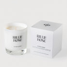 Billie Rose candle and packaging on a white background