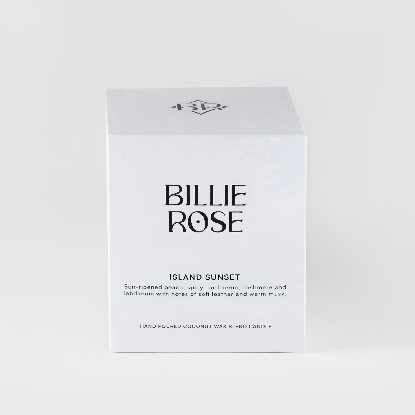 Billie Rose candle packaging on a white background